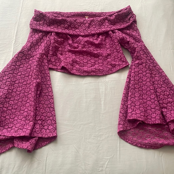 Free People Off the Shoulder Bell Sleeve Top - Picture 1 of 4